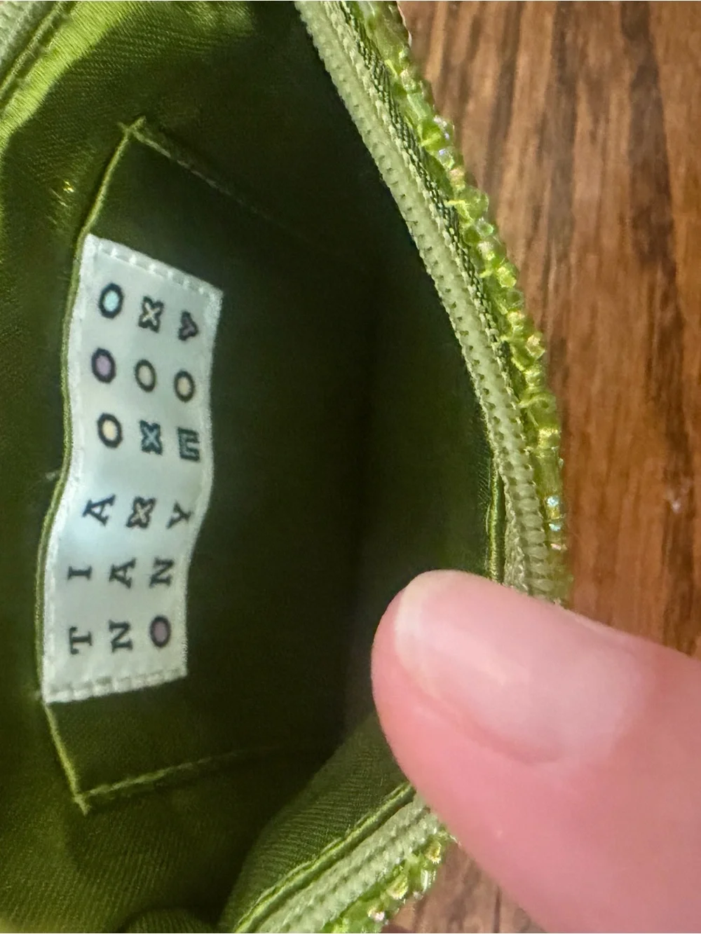 Tequila Money Beaded Pouch - Green